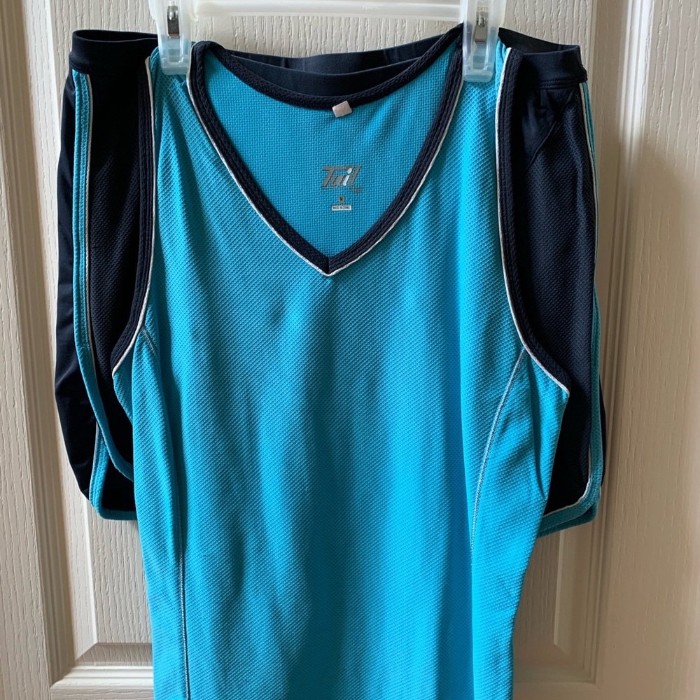 Teal and Navy Tennis Skirt Set